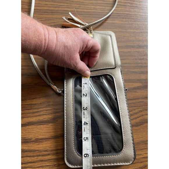 Crossbody bag with tassels and clear cell phone pouch - Picture 9 of 10